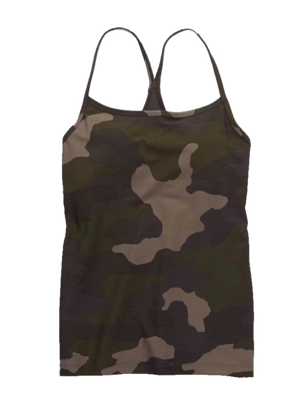 Aerie Camo Print Racerback Tank Top - Olive & Brown